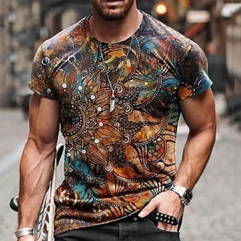 Vintage Fashion Ornaments - T-shirt homme vintage à imprimé floral