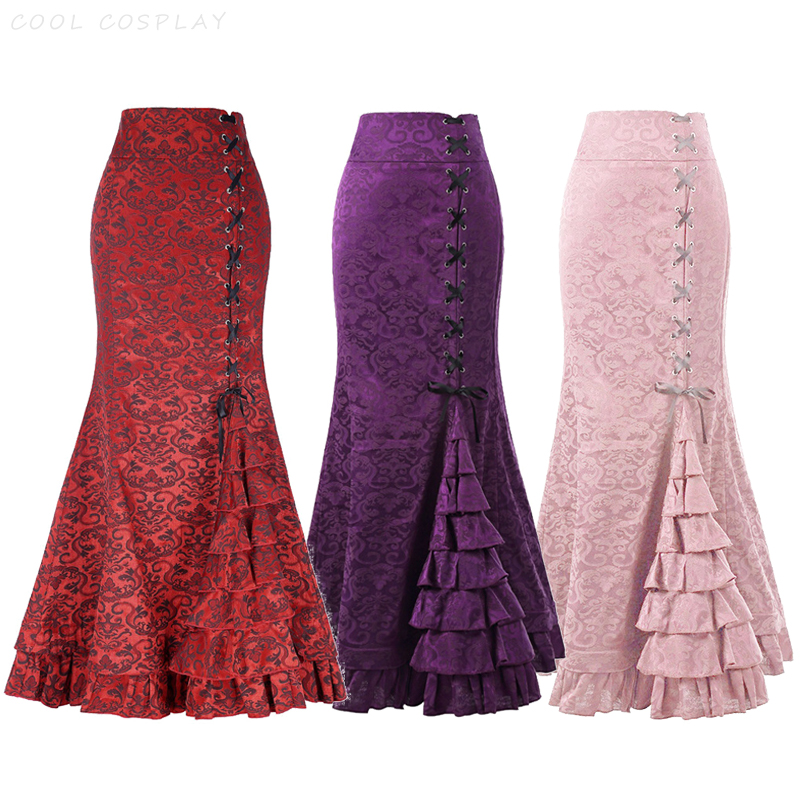 Vintage Victorian Fashion - Jupes longues femmes Punk queue de