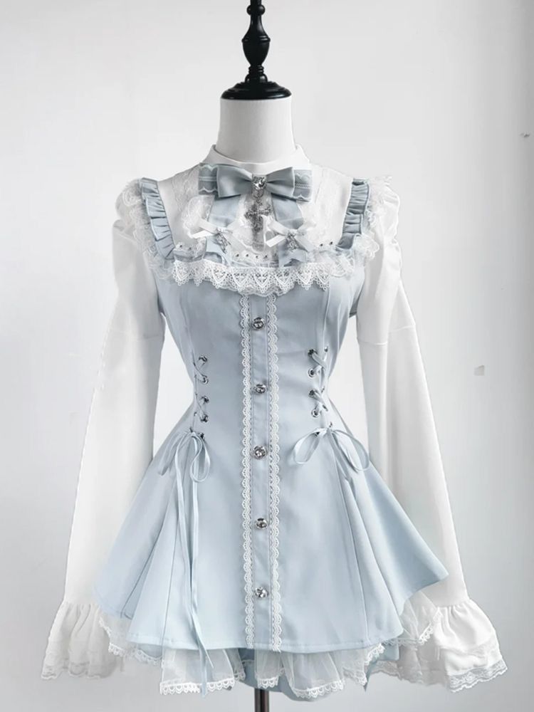 V Vintage Fashion - Ensemble 2 pièces en dentelle élégante