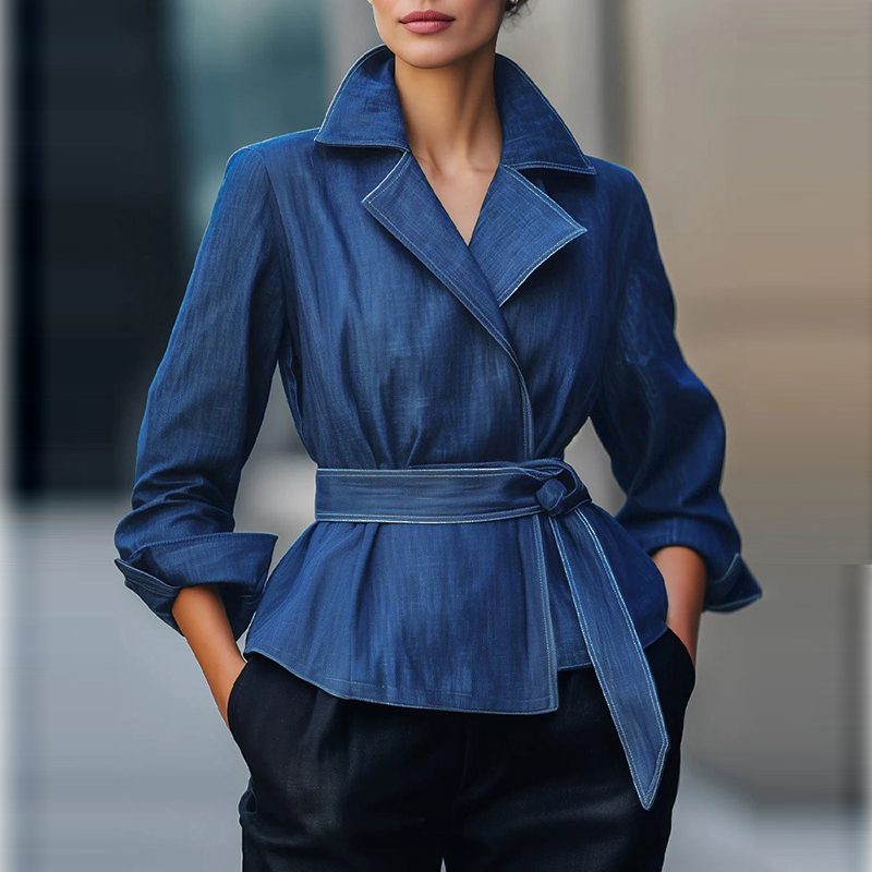 Vintage Fashion Women - Veste en jean tendance automne-printemps 2026
