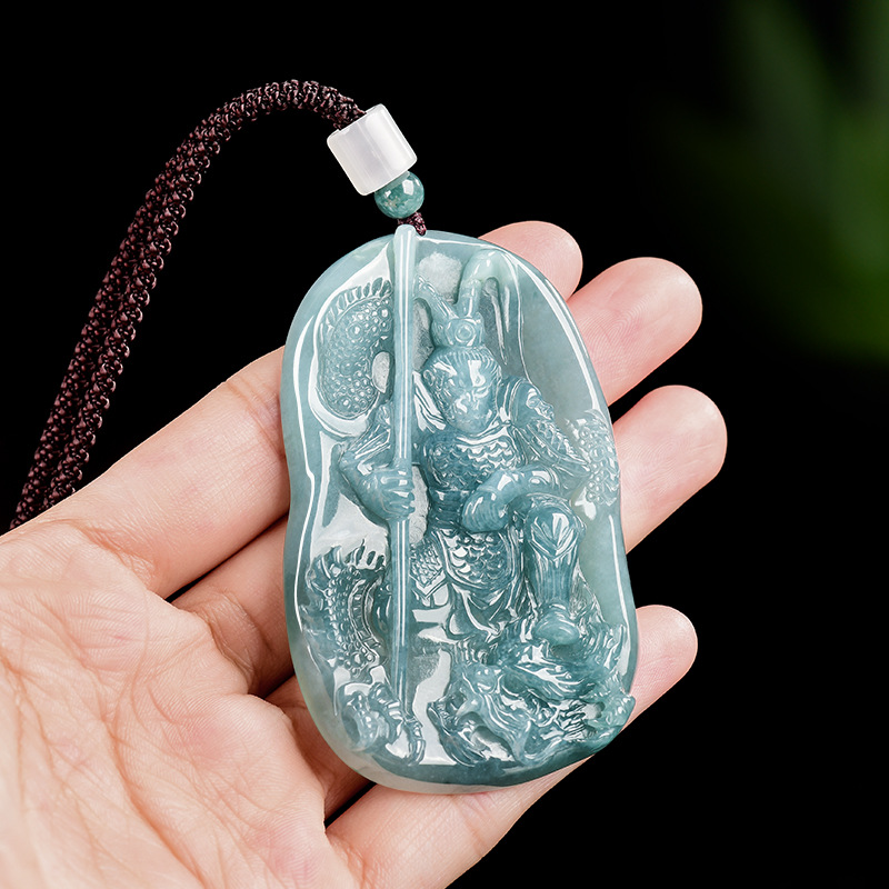 Vintage Fashion Women - Collier pendentif Roi Singe en jadéite