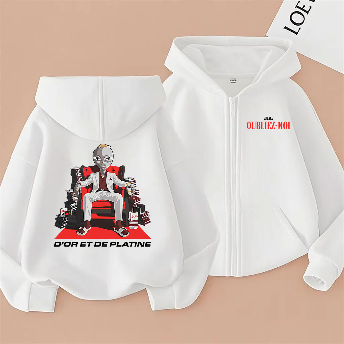 Sweat à capuche zippé graphiqu - Vintage Fashion Pop Up avis et prix