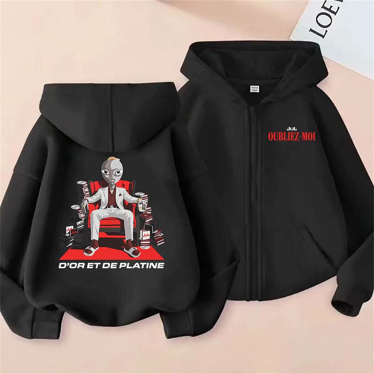 Sweat à capuche zippé graphiqu - Vintage Fashion Pop Up avis et prix