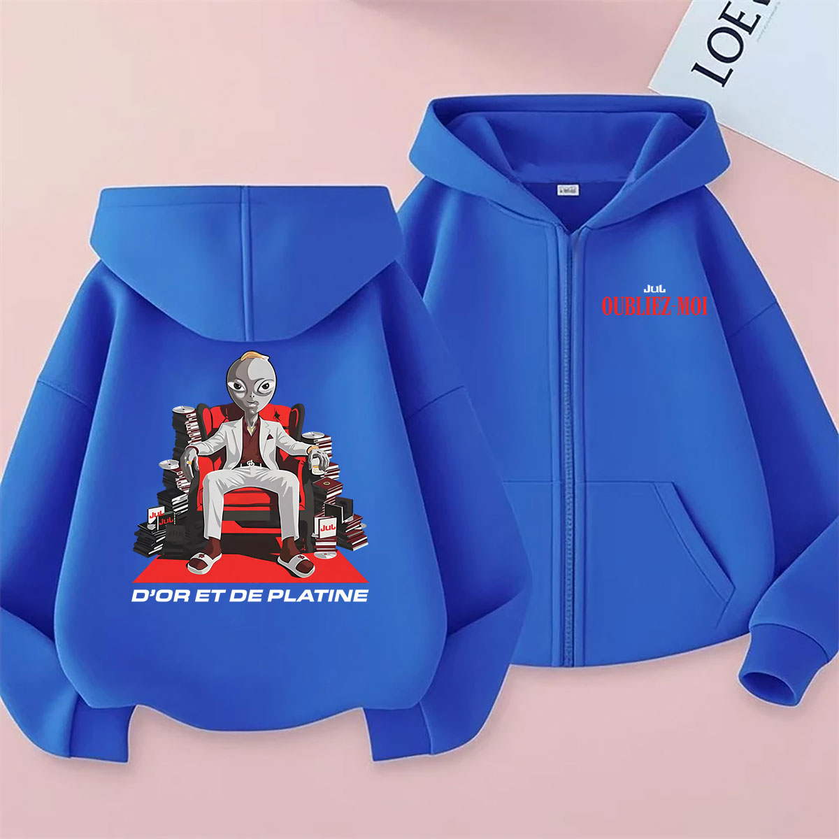 Sweat à capuche zippé graphiqu - Vintage Fashion Pop Up avis et prix