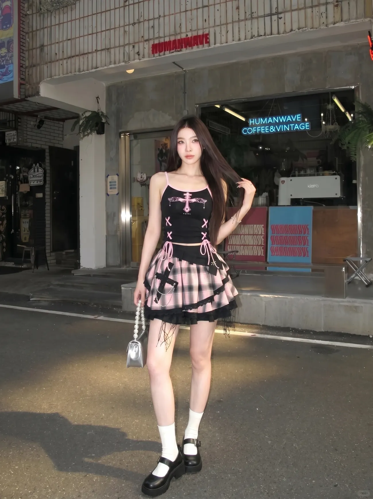 Ensemble jupe vintage Y2K Dark - V Vintage Fashion avis et prix