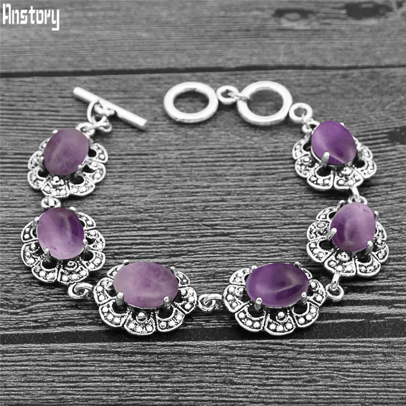 Natural Purple Stone Bracelet  - Vintage Fashion Look avis et prix