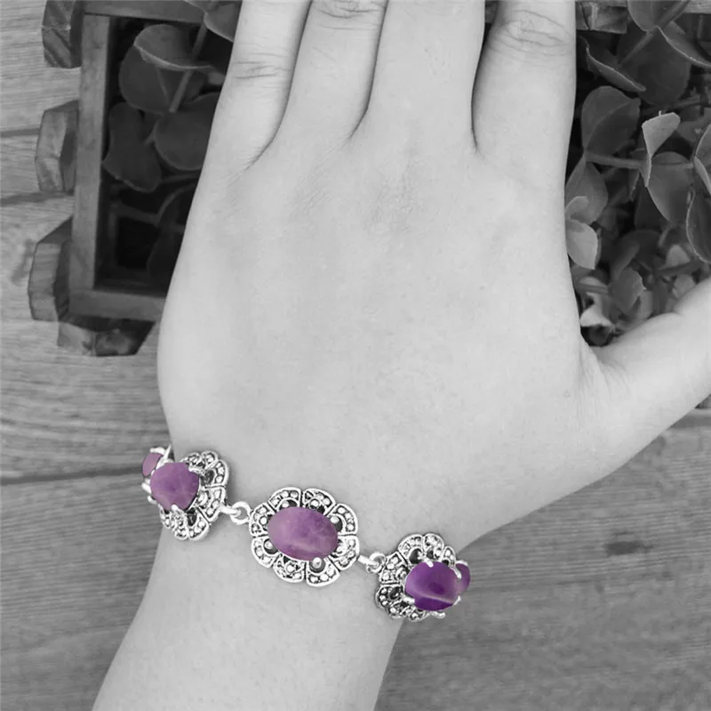 Natural Purple Stone Bracelet  - Vintage Fashion Look avis et prix