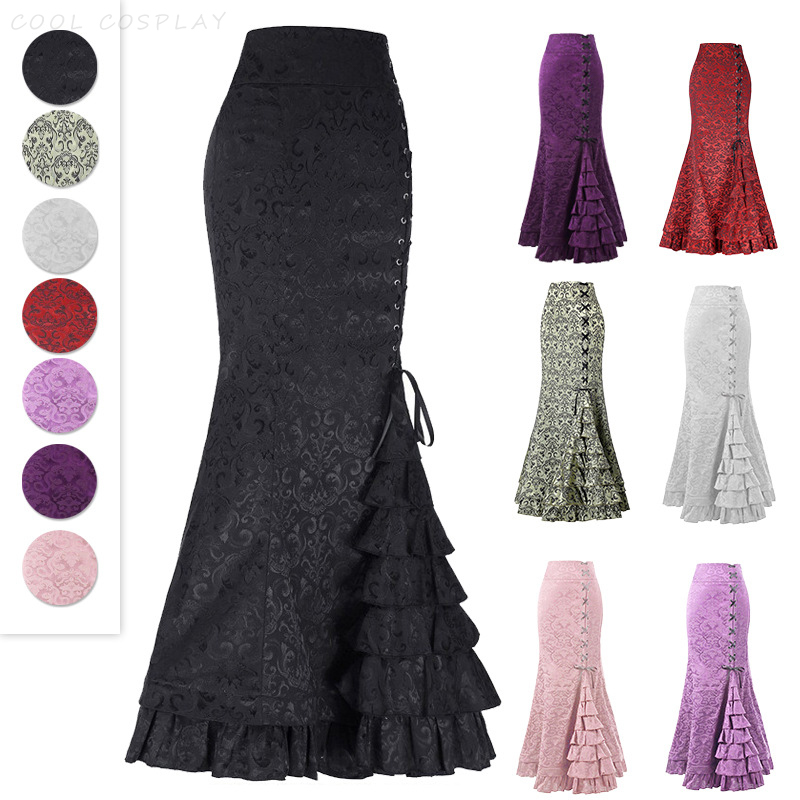 Jupes longues femmes Punk queu - Vintage Victorian Fashion avis et prix
