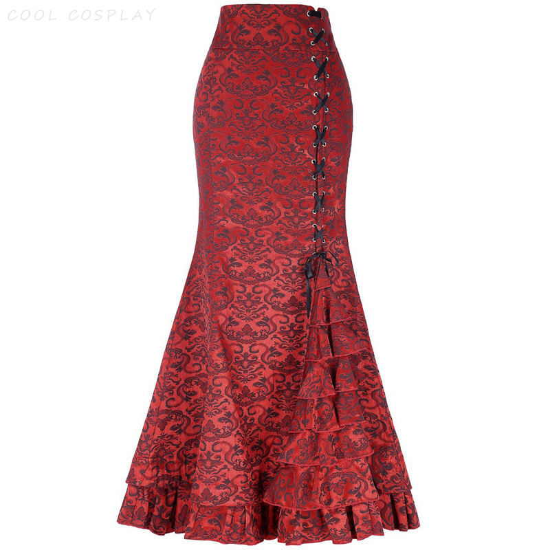 Jupes longues femmes Punk queu - Vintage Victorian Fashion avis et prix