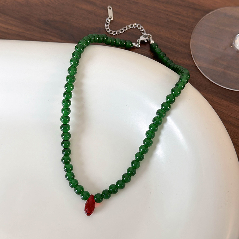 Collier vintage de perles vert - Vintage Fashion Look avis et prix