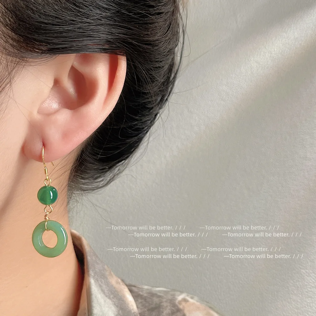 Boucles d'oreilles en Jade vér - Vintage Fashion Words avis et prix