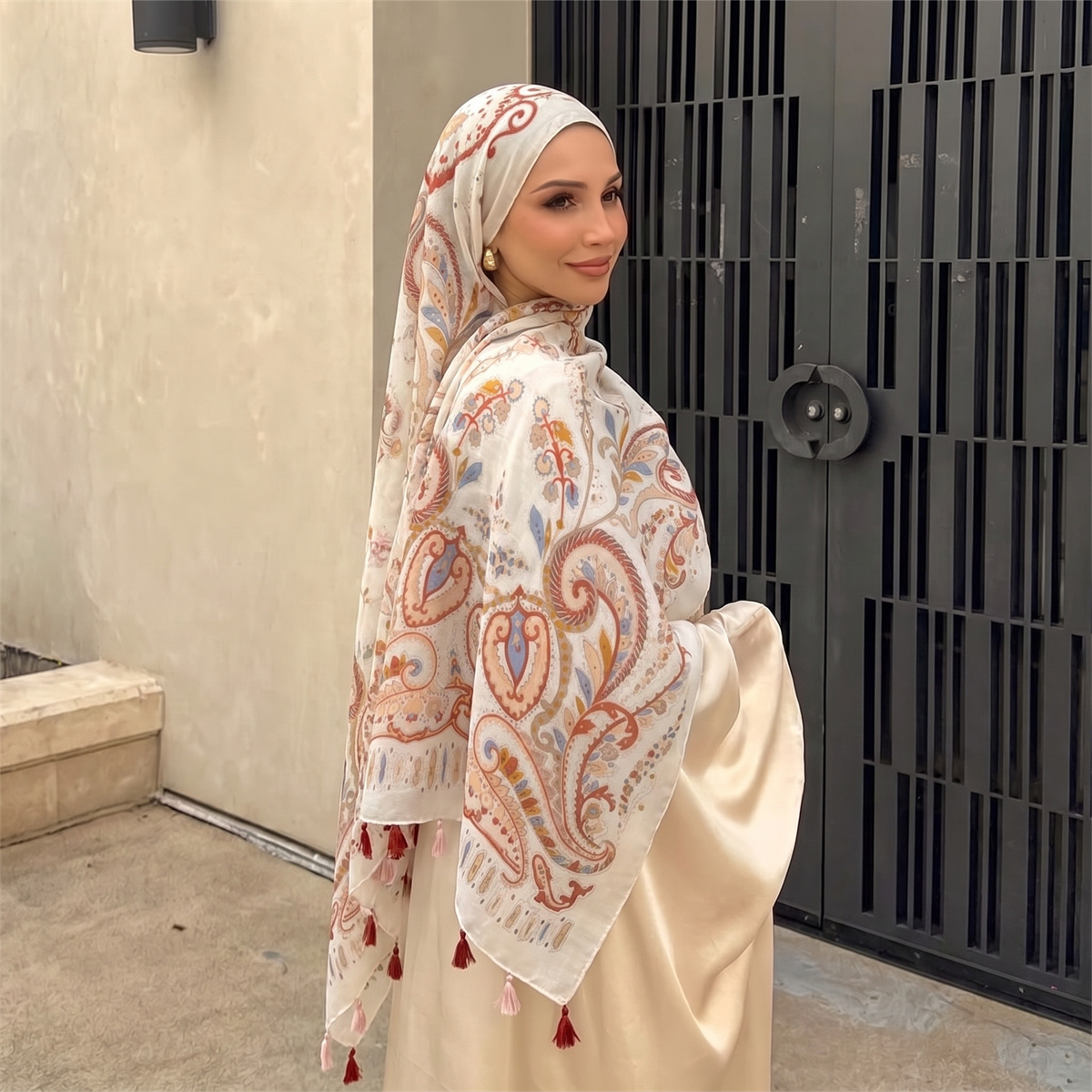 Foulard Hijab Vintage à Imprim - Vintage Fashion Women avis et prix