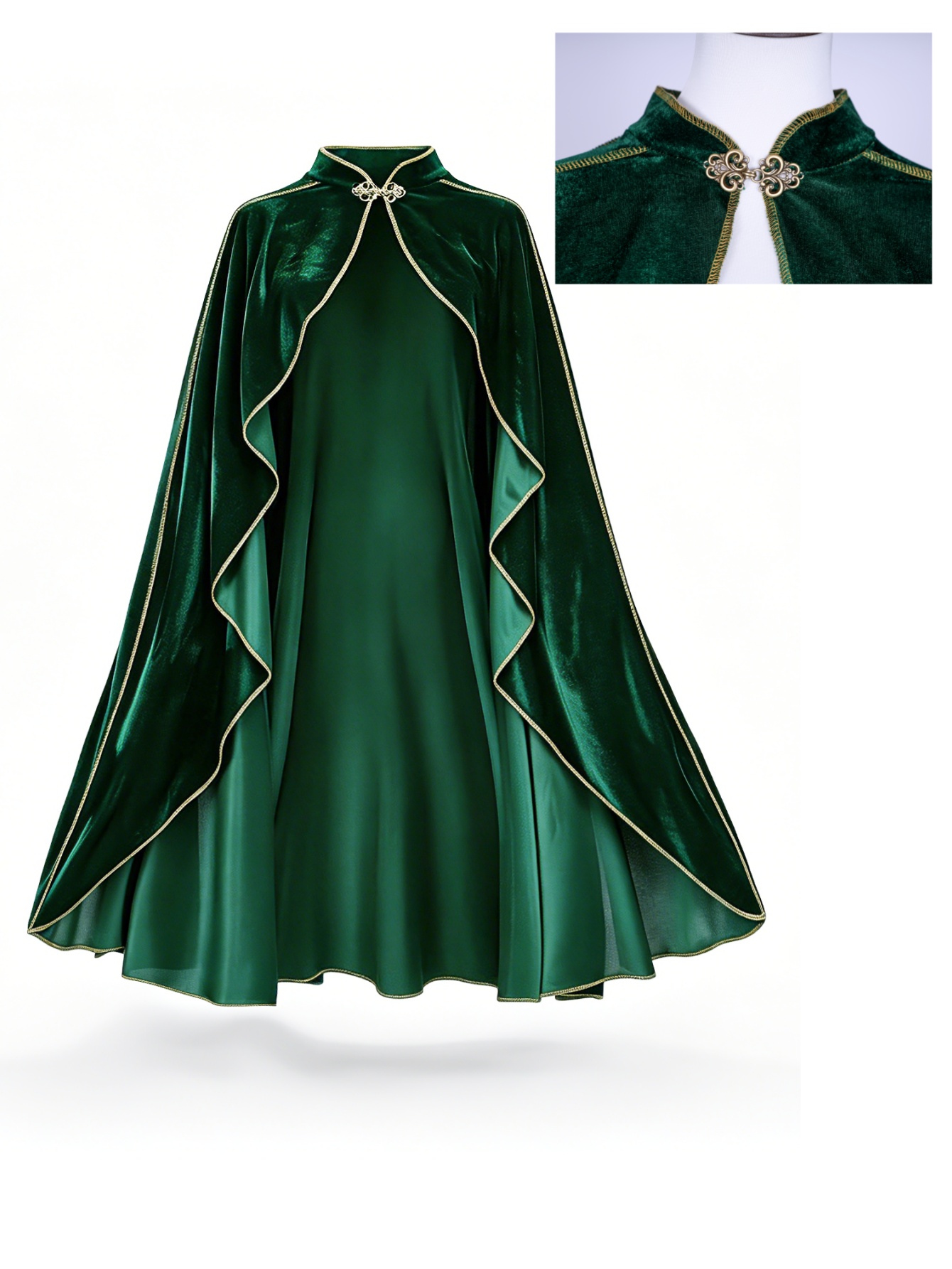 Cape vintage en velours vert p - Vintage Victorian Fashion avis et prix
