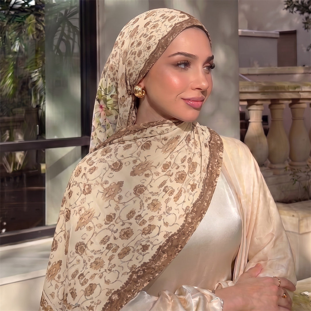 Hijab à imprimé floral vintage - Vintage Fashion Women avis et prix
