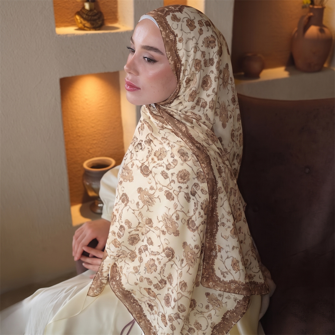 Hijab à imprimé floral vintage - Vintage Fashion Women avis et prix