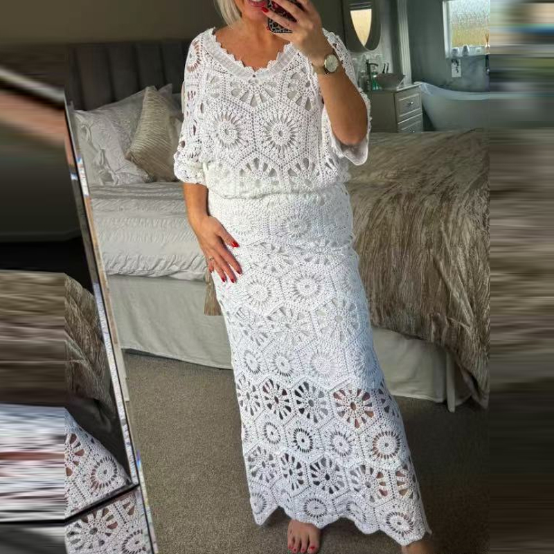 Ensemble jupe longue ajourée a - V Vintage Fashion avis et prix